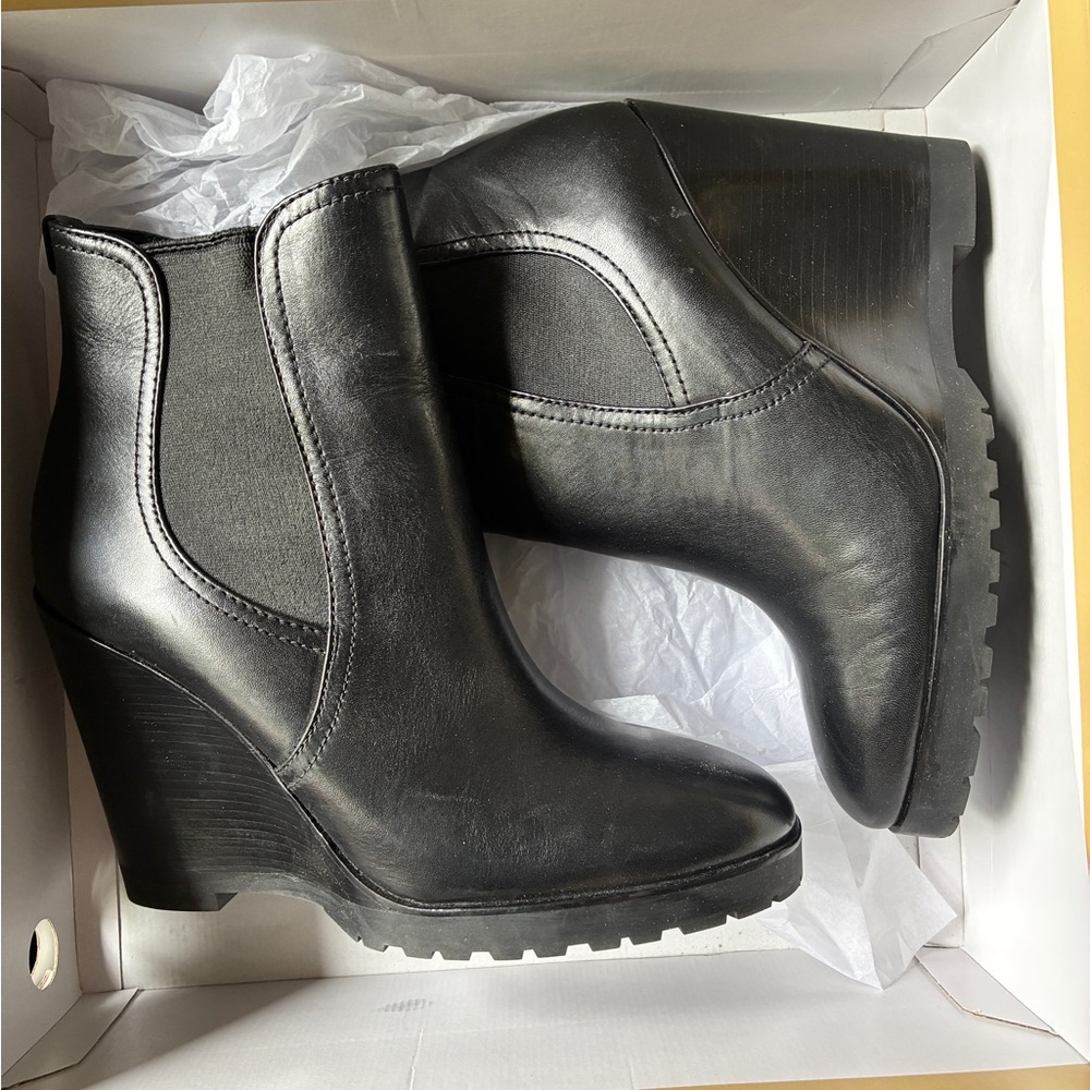 Michael Kors Black Tactical Boots with Durable Lug Sole
